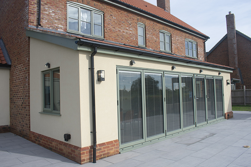 extension with sliding patio doors