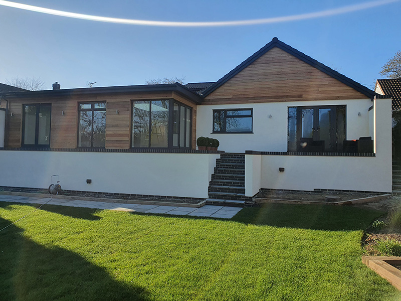 exterior shot of newly renovated house in Norfolk